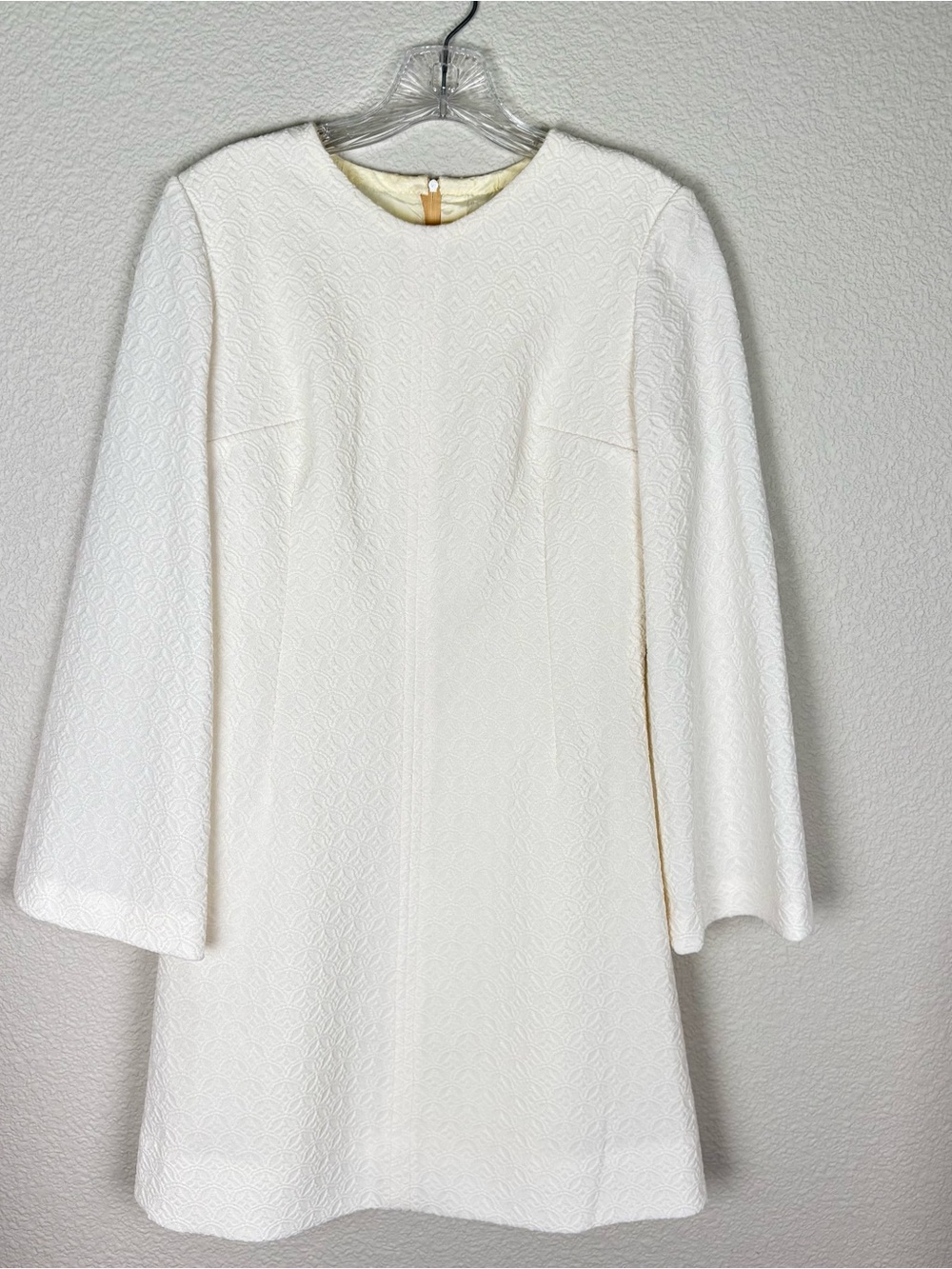 Vintage Dress Small Ivory White Bell Sleeve Gogo Dress 1960’s See Measurements
